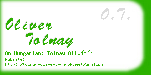 oliver tolnay business card